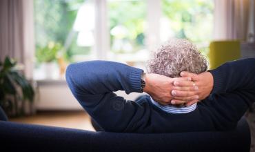 A man sitting on a couch