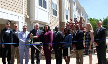 ribbon cutting ceremony at Pennington Grove apartments
