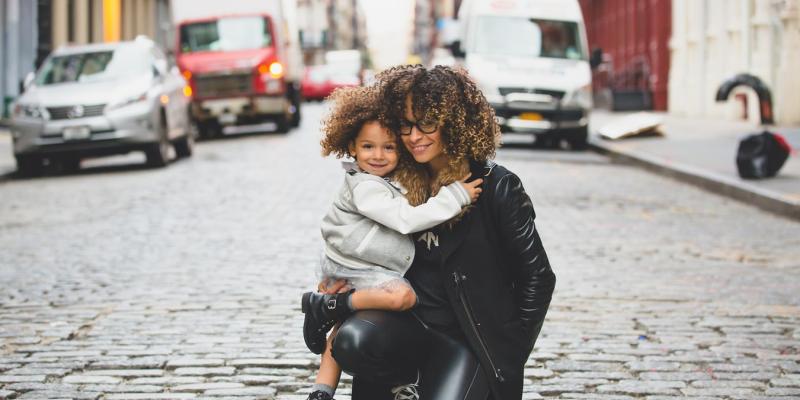 Rent Strain child and woman hugging