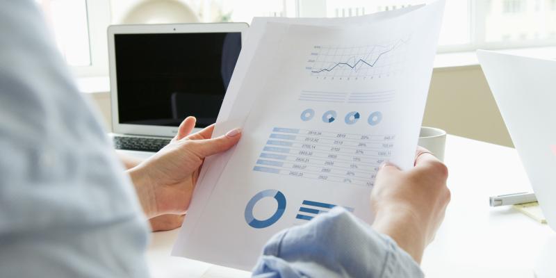 Person looking at credit report